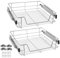 JNGLGO 2x Teleskopschublade Küchenschublade für 60 cm Schrank Küchenschrank Korbauszug Vollauszug 20kg Belastbar Schrankauszug