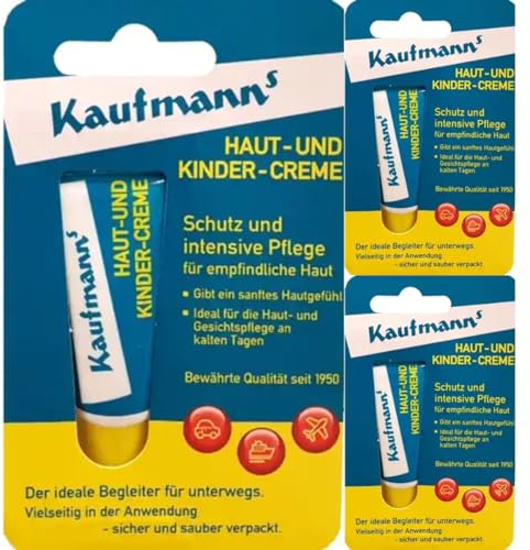 Kaufmanns Haut- und Kindercreme - die optimale Pflegecreme für sensible und empfindliche Haut in der Tube - für jeden Hauttypen geeignet, 10 Mililiter (3er Pack)