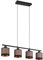 lightling Modern Pendellampe Davis 4-flammig, Höhe anpassbar, Stoffschirm in Taupe, exkl. 4 x E14 max. 10W, Ø 12 cm, Höhe 150 cm, Metall, schwarz matt