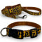 MIJOMA Hundeleine und Hundehalsband Set - 1,20m Leine, verstellbares Halsband, Verschiedene Designs, robust und stilvoll (gelb Leopardenmuster)