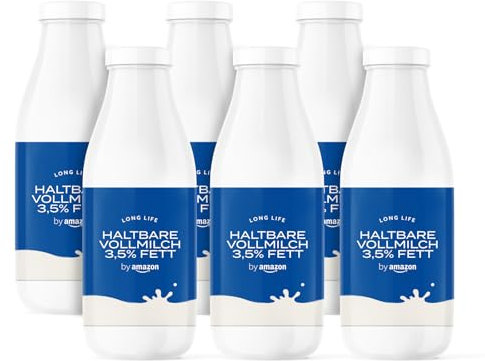 by Amazon Haltbare Vollmilch 3,5% Fett, 1 L (6er pack)