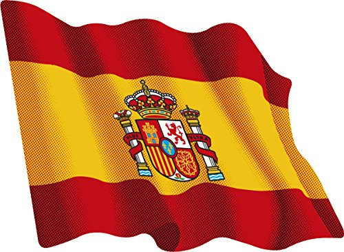 Artimagen - Pegatina Bandera Oficial de España Ondeante (65x45 mm.)