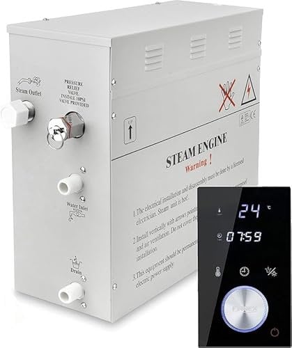 Finnex Premium Sauna Steam Generator Ultimate Personal Shower Spa Kit| Home-Bathroom, Waterproof Sauna Combo| Shower Tool With Control Panel-Recessed Lighting And Aromather(3kw)