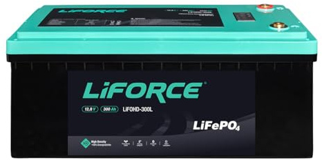 LiFORCE 12V 300Ah LiFePO4 Versorgerbatterie mit Bluetooth, 4000 Deep Cycles, Lithium Batterie für Wohnmobile und Boote, Energiespeicher für zu Hause, LIFOHD-300L