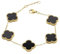 Aurélia Luxus Kleeblatt Armband - Goldfarben Schwarz Gold - Minimalismus Blüte 13 mm -5 Stück vierblättriges Kleeblatt - Edelstahl, Legierter Stahl, Kein Edelstein