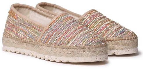 TONI PONS Alma-CL Flache Espadrilles für Damen aus Stoff mit Glitzer