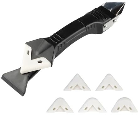 Aplicador Silicona Herramienta,Kit de Calafateo 3 en 1 Herramienta Eliminador de Calafateo Cemento Rascador Alisador de Masilla Herramientas, Par Eliminar Silicona Persistente, multicolor