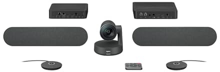 Logitech 960-001242 Rally Plus 4K UltraHD (UHD) Video Conferencing Camera Kit - Rally Camera, Display & Table Hub, 2x Rally Speaker, 2x Rally Mic Pod, Remote, Certified for Teams, Zoom & More(Renewed)