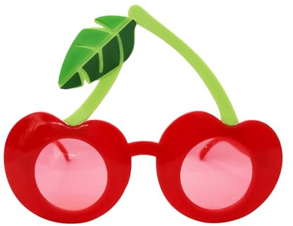 AOVNA Novelty Red Cherry Sunglasses Fruit Sunglasses Cocktail Crazy Glasses for Hawaiian Theme Party Photo Props