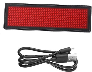DOITOOL Wiederaufladbares LED Namensschild 300mAh Lithiumbatterie Programmierbar mit USB Kabel Namensschild für Restaurants und Veranstaltungen Wiederverwendbares LED Abzeichen
