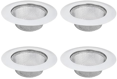 4 Pezzi Filtro Lavello Cucina in Acciaio Inossidabile, Griglia Lavandino Cucina Antintaso da 7,3 cm, Retina per Lavandino, Tappo Lavandino Bagno Doccia, Filtro Lavello per Cattura Cibo e Capelli