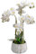 Crystals Artificial Orchid Flower in Pot – Realistic Faux Orchid Plant Decoration for Home, Office, or Event – Elegant White Floral Display – No Maintenance Required (Design 4)
