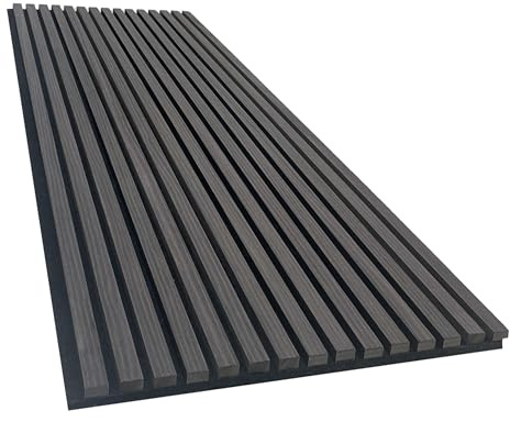 Akustikpaneel in Black Nior - 2700x600 mm - mit PET-Filz - 2 Stück 9 mm | Für großflächige Wandverkleidung und bessere Raumakustik, 2700x600 mm, 2 Stück, Holzfurnier, Black Noir