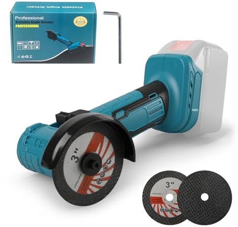 Compact Brushless Mini Angle Grinder for Makita 18V/21V Battery (Tool Only), 19000RPM Cordless Grinding Tool with 2x 3 Discs Ideal for Metal Cutting & Grinding