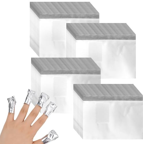 KOHAND 1000 PCS Foil Nail Wraps, Gel Polish Remover Wraps with Lint-Free Cotton Pads, Nail Remover Foils for Fast Gentle Soak Off Gel Polish Removing, 9x6.5cm