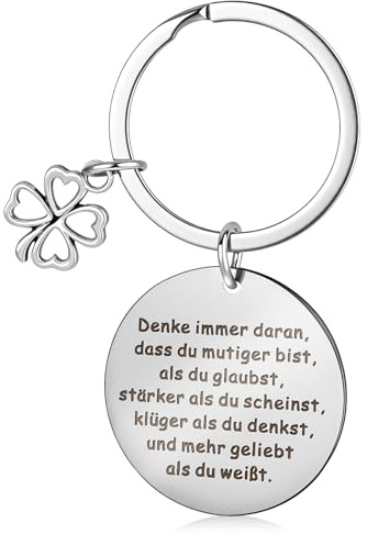 XLIUAX Glücksbringer Schlüsselanhänger, Personalisierte Mutmacher Geschenke | Inspirierende Schlüsselanhänger mit Gravur für Frauen Freundin Freund Kollegen Kollegin Geburtstag mit Geschenkbox