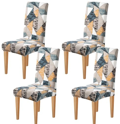 Dioxide Stuhlhussen 2er Set, Stuhlhussen Schwingstühle Elastische Moderne Hussen Stuhlüberzug, Stuhl überzug Pflegeleicht und Langlebig Universal (Khaki, 2PC)