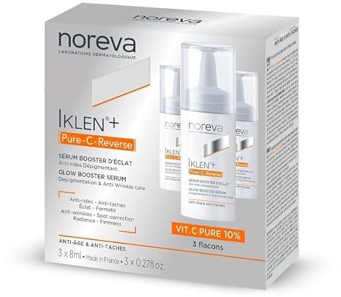 Noreva Iklen+ [Pure-C-Reverse] Serum Booster für Glanz, 3er Pack (3 x 8 ml)