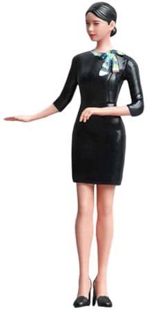 ＡＷＨＡＯ Handbemalte Miniaturfigur Einer Flugbegleiterin, Realistisches Harzmodell, Kleine Figur, Ideal für Fotografie Und, 1 18