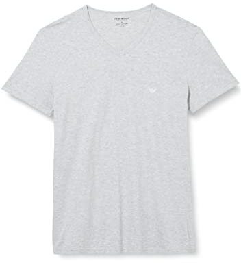 Emporio Armani Underwear Herren Pure Cotton T-shirt, Navy/Grau, M (2er Pack)
