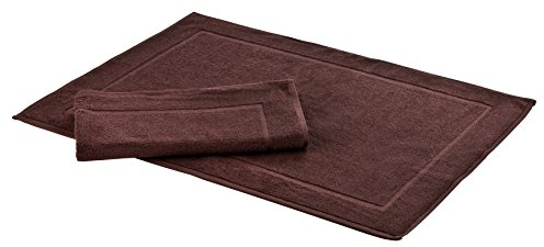 Floringo 2er Set Badvorleger - Badematte Sprint - Duschvorleger ca. 650 g/m² - ca. 50x70 cm - braun