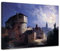 Bilderdepot24 Bild auf Leinwand | Carl Spitzweg Mondschein über dem Dorf in 50x40 cm als Wandbild | Wand-deko Dekoration Wohnung alte Meister | NEU-180202-50x40-müd
