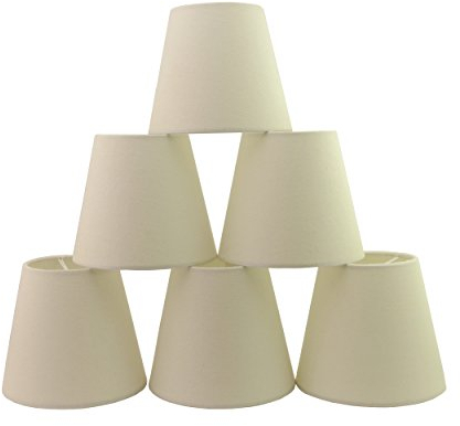 Lot de 6 Pièces Abats-jour de Lampe en Tissu pour Lustre de Bougeoir (écru)