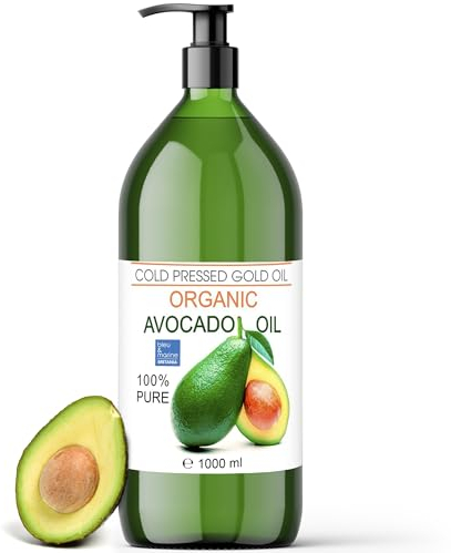 Bio Oil Pure Avocado Oil - 100% ökologisches, pflanzliches, natürliches Öl - Kaltgepresstes Öl für Haare, Haut, Gesicht, Massage - Bio & ökologisches Avocadoöl 1000 ml