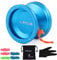 MAGICYOYO V6 JoJo Profi JoJo für Kinder Anfänger, Responsive Jojos für Erwachsene, Magic Yoyo V6 Locus Metall Jo-Jo Ball mit Yo-yo Handschuh+ Tasche+ 5 Jo-jos Saiten, Tiefes Blau