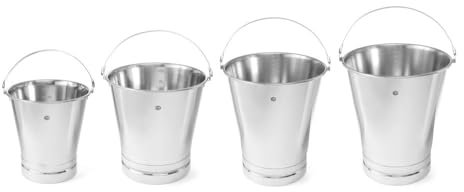 HENDI Eimer, mit verstärktem Boden, 7L, ø230x(H)245mm, Edelstahl
