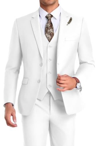 Mrbuerly Men's Men Suits 3 Piece Tuxedo (Pack of 4)