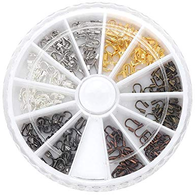 Sonew 200 Teile/schachtel Schmuck Machen Liefert Kit, U-Form Drahtschutzschlaufen, Alloy Wire Guardian Drahtschutz für Schmuckherstellung (6 Farben Box Set Sortiment)