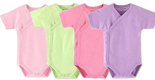 Blueleyu Unisex-Baby Short Sleeve Onsies Cotton Baby Bodysuit Pack Cardigan Onsies Infants