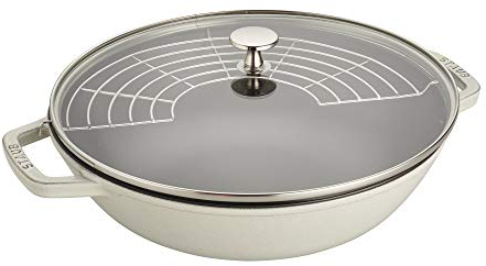 STAUB Perfect Poêle, Acier inoxydable, Truffe blanche., 4.5-qt