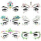 SHINEYES 6 Pcs Gesicht Körper Augen Temporäre Tattoos Gesicht Juwelen Aufkleber Glitter, Hergestellt aus Edelsteinen Rhinstone Kristalle für Rave Karneval Maskerade Musik Geburtstagsfeier Festival