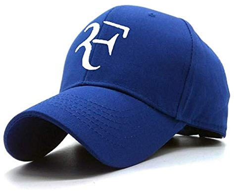 Hat Geburtstagsgeschenk 100% Baumwolle 3D-Stickerei-Tennisstar Roger Federer Dad Hat Sport Baseballmütze Unisex-Snapback Caps Tennis F Herren Caps (Color : Blue, Size : 56cm 60cm)