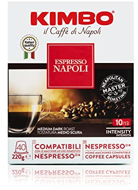Kimbo 160 Capsule Napoli. Compatibili con Nespresso*. Intensità 10 su 13.