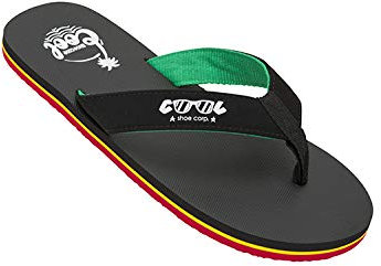 COOL shoe corp. Herren Zink Flipflop, Rasta, 43.5 EU Schmal