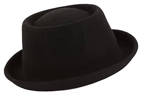 GEMVIE Pork Pie Hut für Herren Womens 100% Wolle Filz Fedora Trilby Hut schwarz Erwachsene Unisex Porkpie Hüte