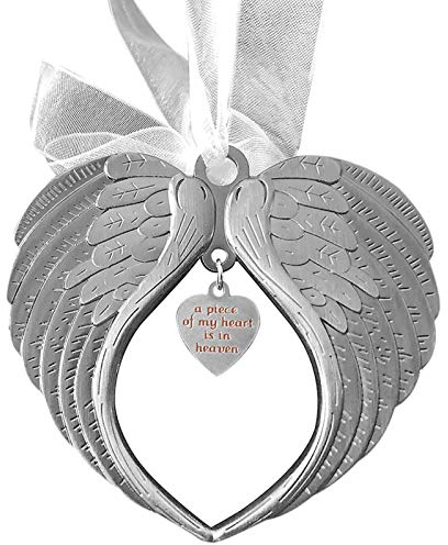 Vecksoy 2 Stücke Weihnachtsschmuck, Engelsflügel Anhänger, Weihnachtsschmuck Engelsflügel EIN Stück Meines Herzens Ist Im Himmel Ornament Für Weihnachtsbaum Memorial Ornament