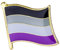 Butler & Grace Emaille-LGBT-Anstecker in asexuellen Flaggenfarben (schwarz, grau, weiß, lila). Perfekt für Jacke, Tasche oder Schlüsselband.