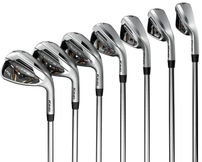 Cobra Golf 2022 LTDX Eisen Set Satin Chrome Gold Fusion (Herren, Rechtshänder, KBS Tour 90, Reg Flex, 5-GW)