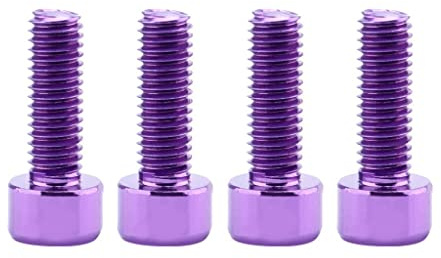 Easnea Bulk 4 Water Bottle Cage Bolts, Aluminum Alloy Screws for Bike Water Bottle Cage Holder Bracket Rack - Choice of Color Purple