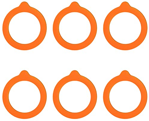 KINBOM 6pcs Silicone Replacement Gasket Seals, Mason Jar Rubber Seals Sealing Ring Silicone Gaskets for Storage Jars Glass Sealed Cans (3.7inch Outer Diameter, 2.7inch Inner Diameter)
