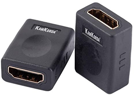 KamKorda HDMI connector 2 pack, 4K female to female extender, hdmi coupler adaptor for TV laptop Blu-ray Xbox PlayStation