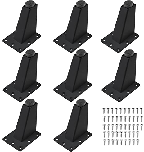EMSea 8 Stück Möbelbeine Aluminiumlegierung Moderne Tischbeine Metall Dreieck Möbelfüße Möbel Ersatzbein Zubehör für Couch Sofa Schrank Schwarz