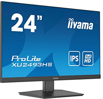 iiyama XU2493HS-B5 24 Inch IPS LCD with Slim Bezel, 4ms, Full HD 1920x1080, 1x HDMI,1 x DisplayPort, 2 x 2W Speakers