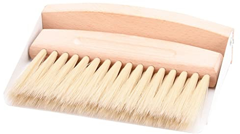 MRXFN Cepillo de baño Juego de recogedor de Escritorio con Cepillo de Mesa magnético H for Migas, Herramienta de Limpieza de Escoba de Cocina, Ahorro de Espacio, Madera Natural Duradera práctica
