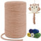 LEREATI Macrame Cord 3mm x 200m, Single Strand Thick Macrame Rope Yarn Natural Cotton Cord, Craft Macrame String for Plant Hanger, Wall Hanging, Knitting, DIY, Home Decorations (Apricot)