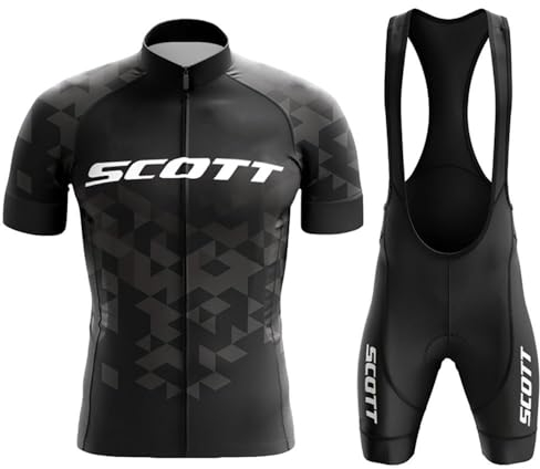Moxilyn Fahrradtrikot Kurzarm Set für Herren Radtrikot T Shirt Radsport Radtrikot Set Fahrrad Trikot Kurzarm+Radhose mit 4D Gel,Ursprüngliche Gaze Radjacke und Radhose,MTB Radtrikot